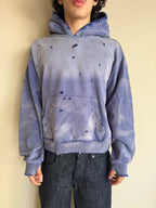 Distressed Light Blue Sunfaded Hoodie