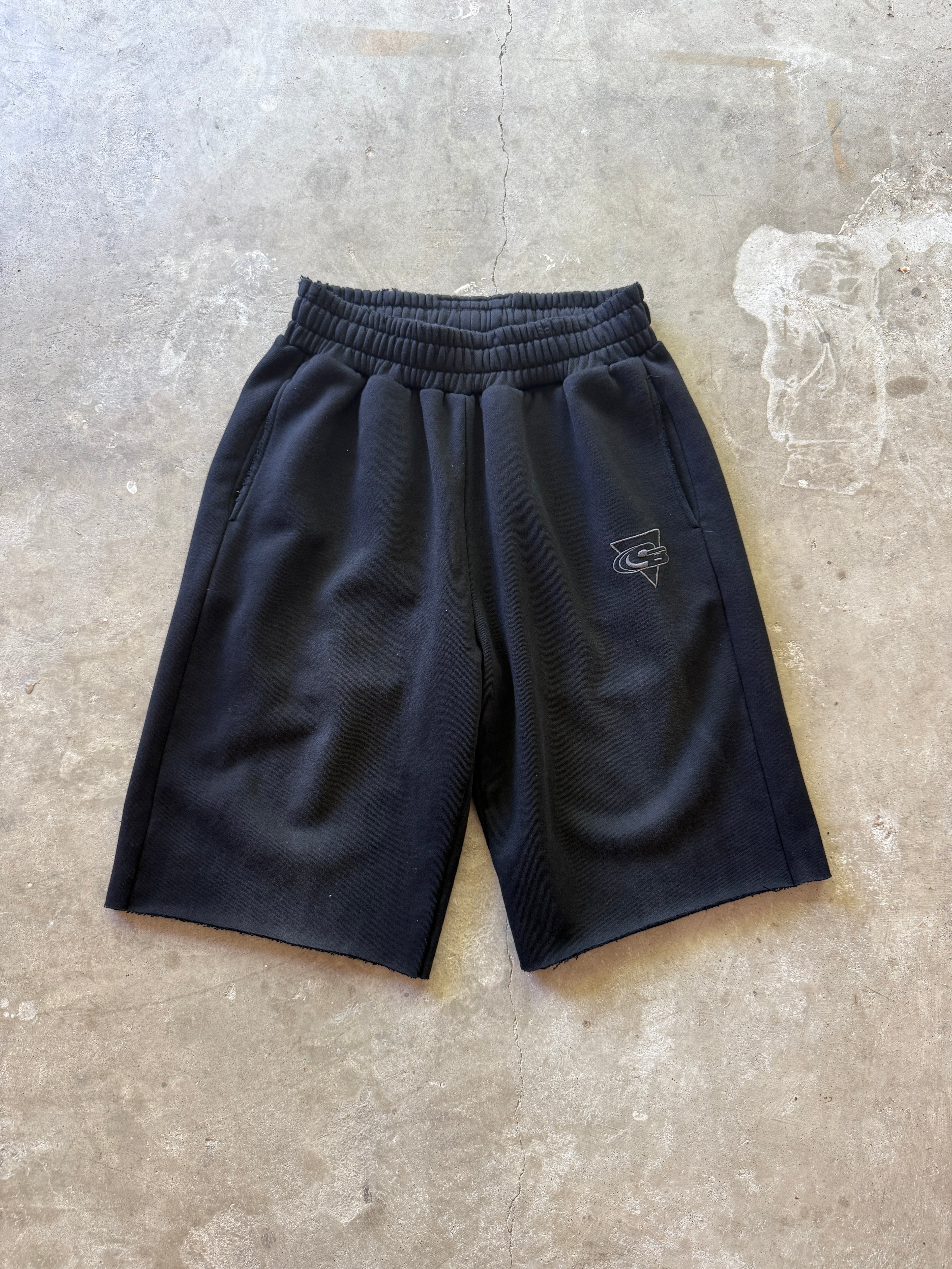 Faded Black 3/4 Shorts
