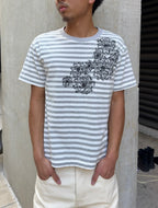 Grey Striped Lotus Tee